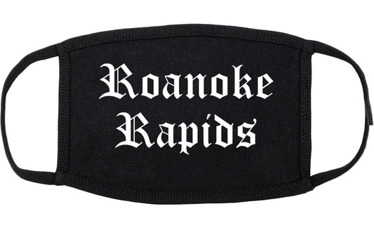 Roanoke Rapids North Carolina NC Old English Cotton Face Mask Black