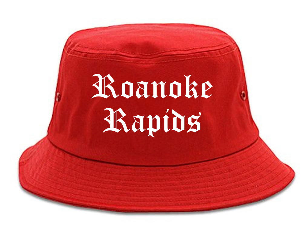 Roanoke Rapids North Carolina NC Old English Mens Bucket Hat Red