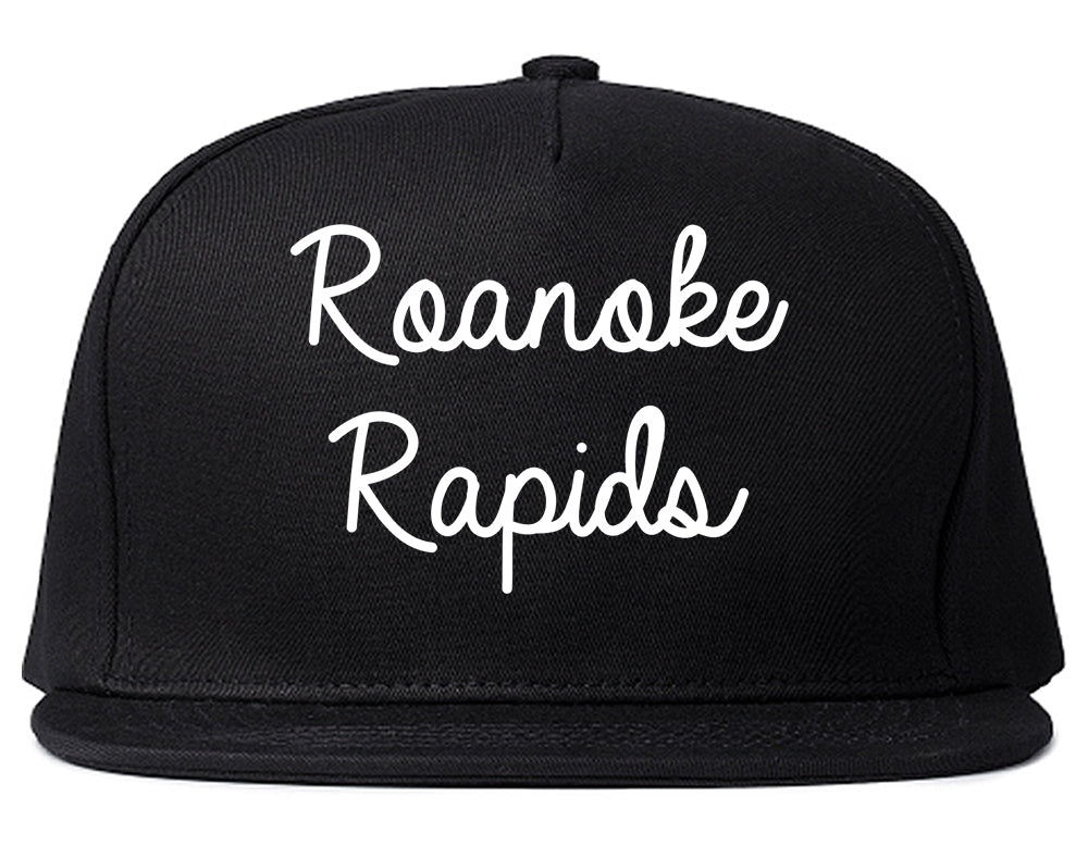 Roanoke Rapids North Carolina NC Script Mens Snapback Hat Black