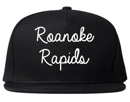 Roanoke Rapids North Carolina NC Script Mens Snapback Hat Black