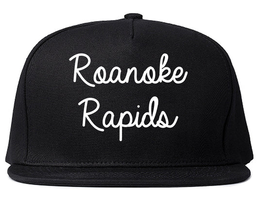 Roanoke Rapids North Carolina NC Script Mens Snapback Hat Black
