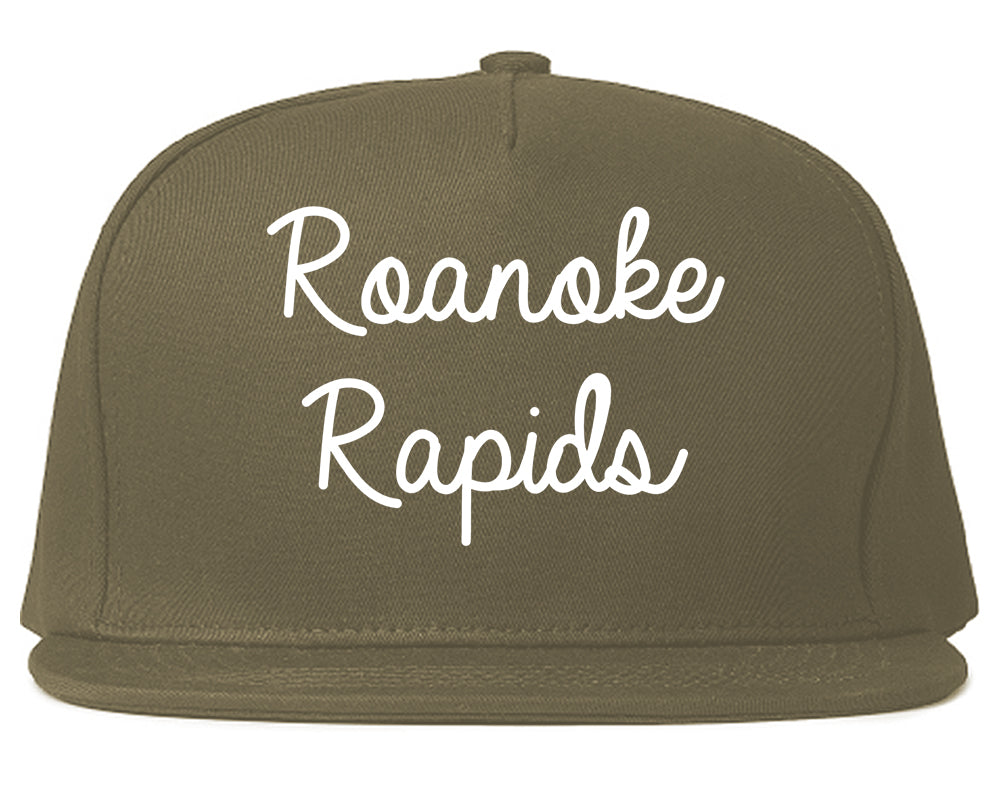 Roanoke Rapids North Carolina NC Script Mens Snapback Hat Grey