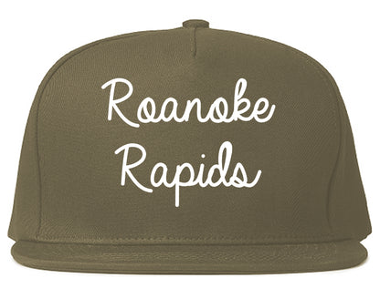 Roanoke Rapids North Carolina NC Script Mens Snapback Hat Grey