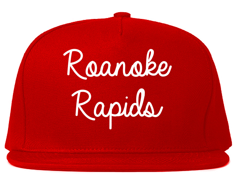 Roanoke Rapids North Carolina NC Script Mens Snapback Hat Red
