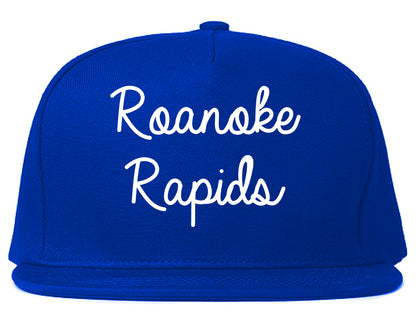 Roanoke Rapids North Carolina NC Script Mens Snapback Hat Royal Blue