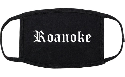 Roanoke Virginia VA Old English Cotton Face Mask Black