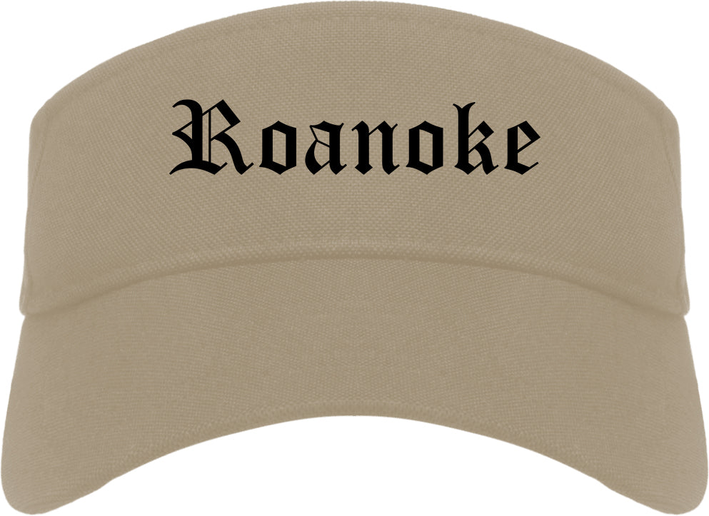 Roanoke Virginia VA Old English Mens Visor Cap Hat Khaki