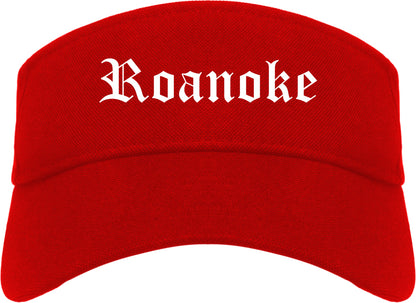 Roanoke Virginia VA Old English Mens Visor Cap Hat Red