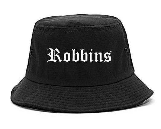 Robbins Illinois IL Old English Mens Bucket Hat Black