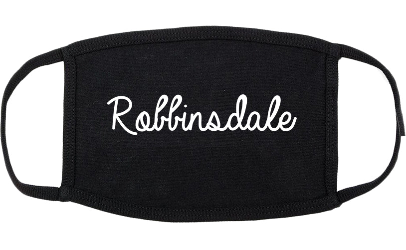 Robbinsdale Minnesota MN Script Cotton Face Mask Black