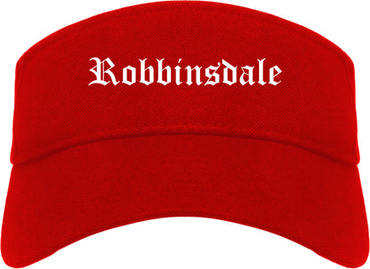 Robbinsdale Minnesota MN Old English Mens Visor Cap Hat Red