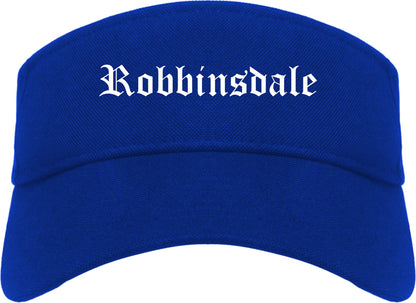 Robbinsdale Minnesota MN Old English Mens Visor Cap Hat Royal Blue