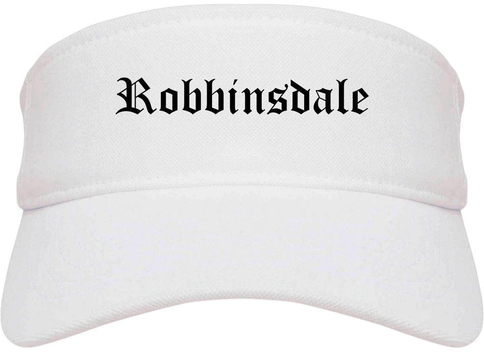 Robbinsdale Minnesota MN Old English Mens Visor Cap Hat White