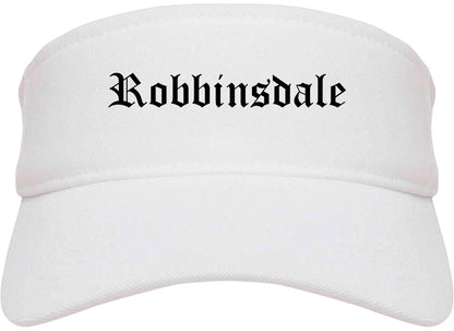 Robbinsdale Minnesota MN Old English Mens Visor Cap Hat White