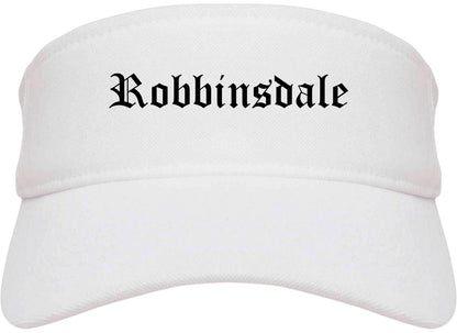 Robbinsdale Minnesota MN Old English Mens Visor Cap Hat White