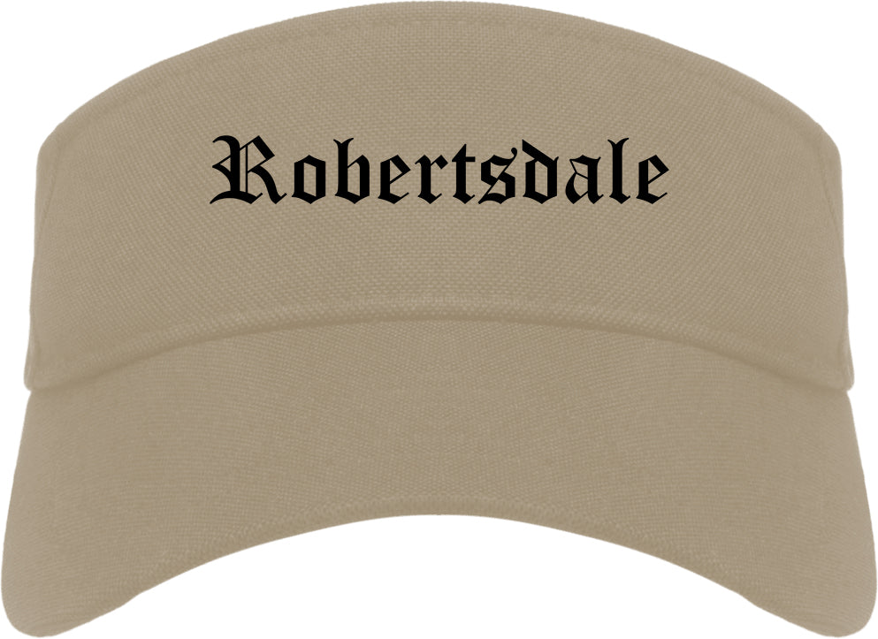 Robertsdale Alabama AL Old English Mens Visor Cap Hat Khaki