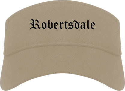 Robertsdale Alabama AL Old English Mens Visor Cap Hat Khaki