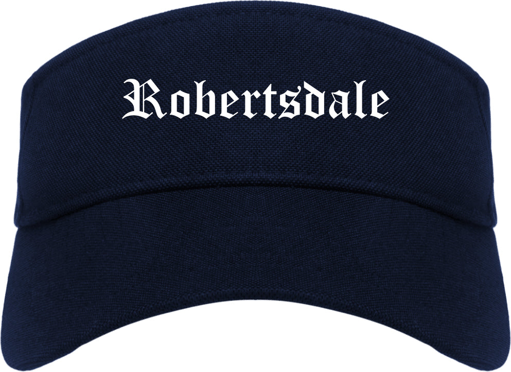 Robertsdale Alabama AL Old English Mens Visor Cap Hat Navy Blue