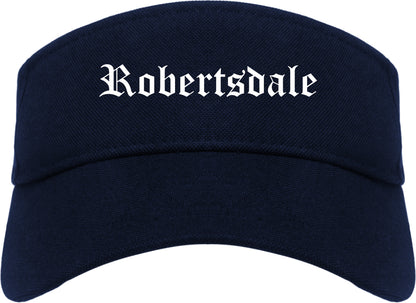 Robertsdale Alabama AL Old English Mens Visor Cap Hat Navy Blue