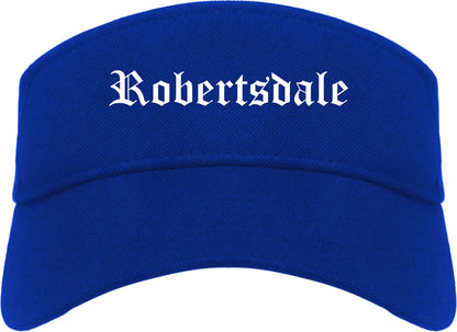 Robertsdale Alabama AL Old English Mens Visor Cap Hat Royal Blue