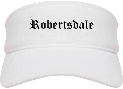 Robertsdale Alabama AL Old English Mens Visor Cap Hat White