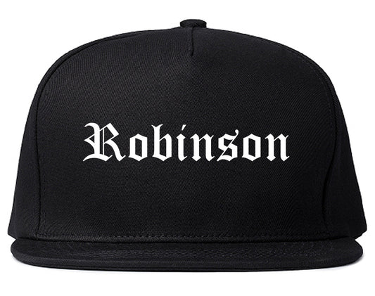 Robinson Illinois IL Old English Mens Snapback Hat Black