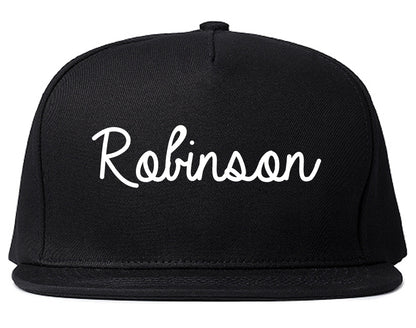 Robinson Illinois IL Script Mens Snapback Hat Black