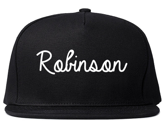 Robinson Illinois IL Script Mens Snapback Hat Black