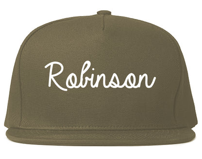 Robinson Illinois IL Script Mens Snapback Hat Grey