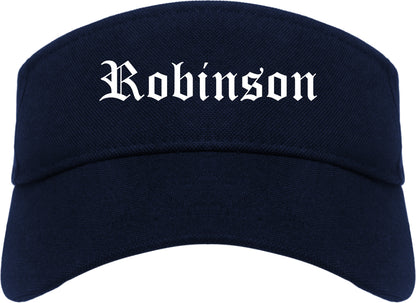 Robinson Illinois IL Old English Mens Visor Cap Hat Navy Blue