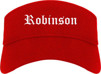 Robinson Illinois IL Old English Mens Visor Cap Hat Red