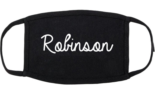 Robinson Texas TX Script Cotton Face Mask Black