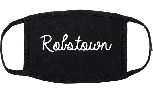 Robstown Texas TX Script Cotton Face Mask Black