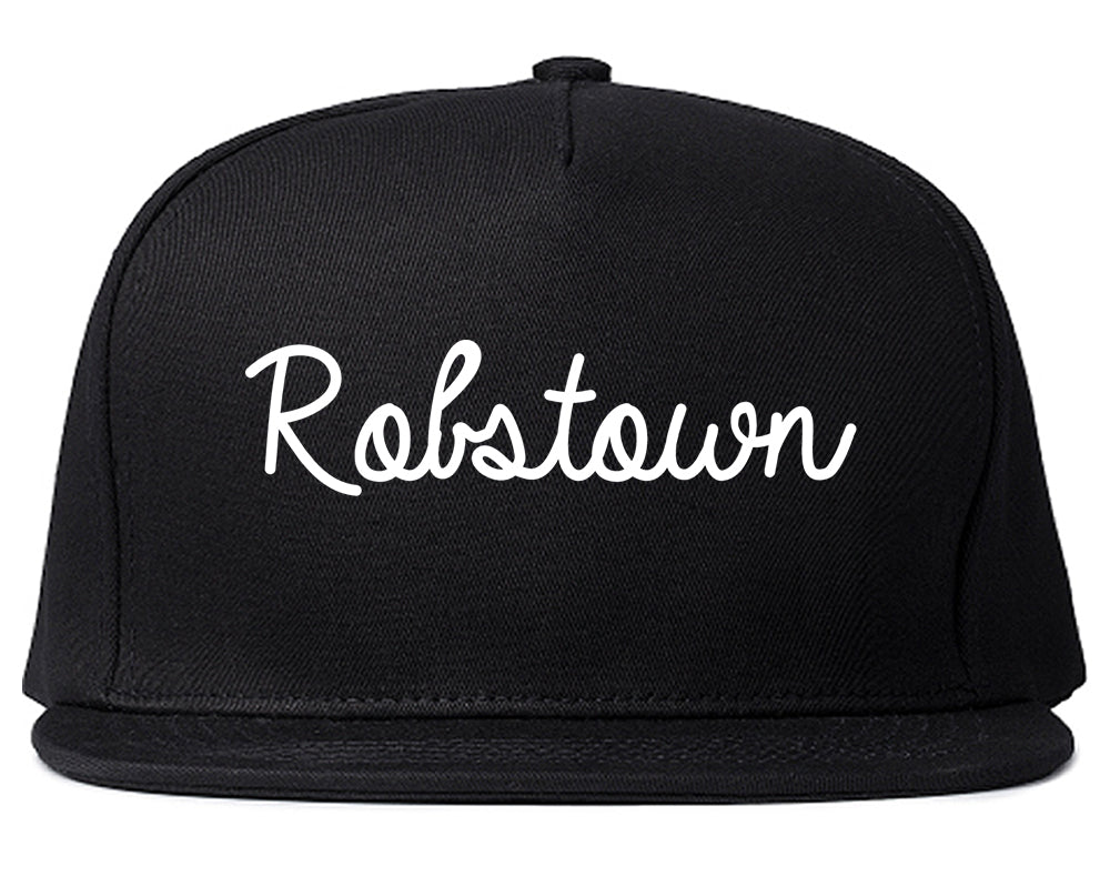 Robstown Texas TX Script Mens Snapback Hat Black