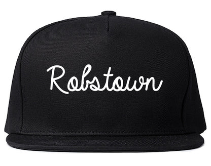Robstown Texas TX Script Mens Snapback Hat Black