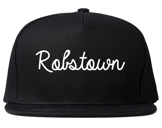 Robstown Texas TX Script Mens Snapback Hat Black