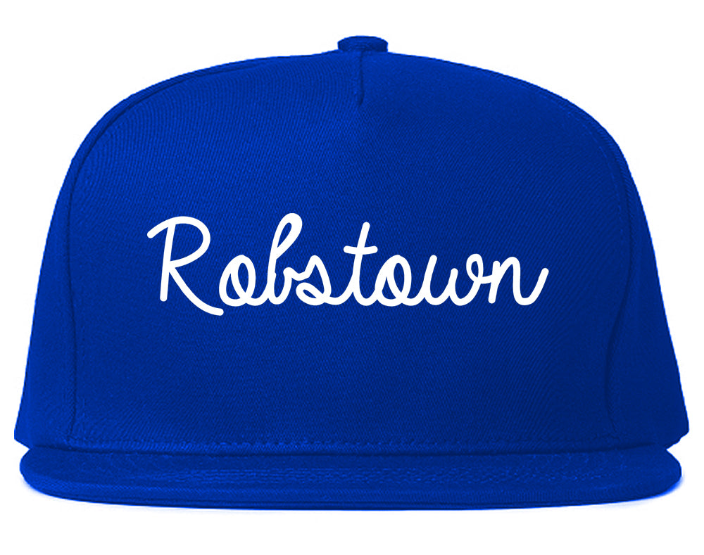 Robstown Texas TX Script Mens Snapback Hat Royal Blue