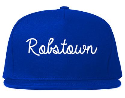 Robstown Texas TX Script Mens Snapback Hat Royal Blue