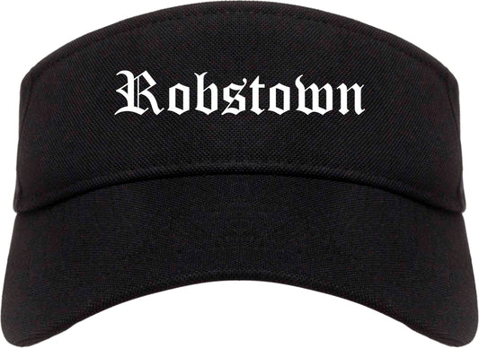 Robstown Texas TX Old English Mens Visor Cap Hat Black