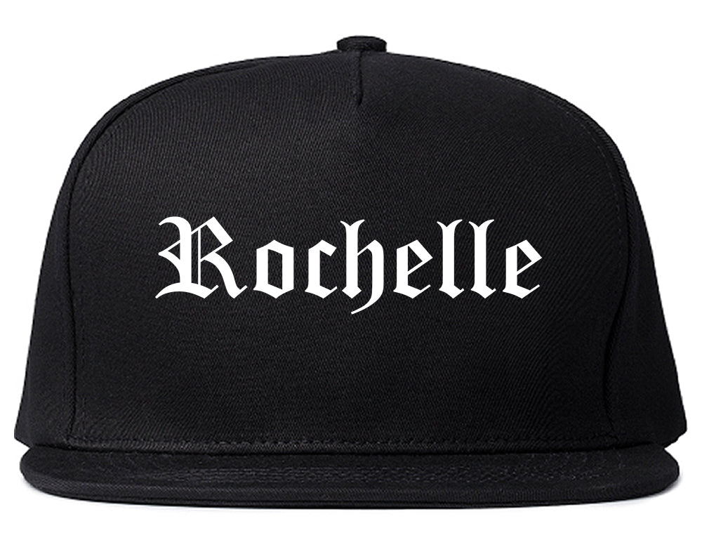 Rochelle Illinois IL Old English Mens Snapback Hat Black