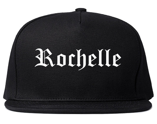 Rochelle Illinois IL Old English Mens Snapback Hat Black