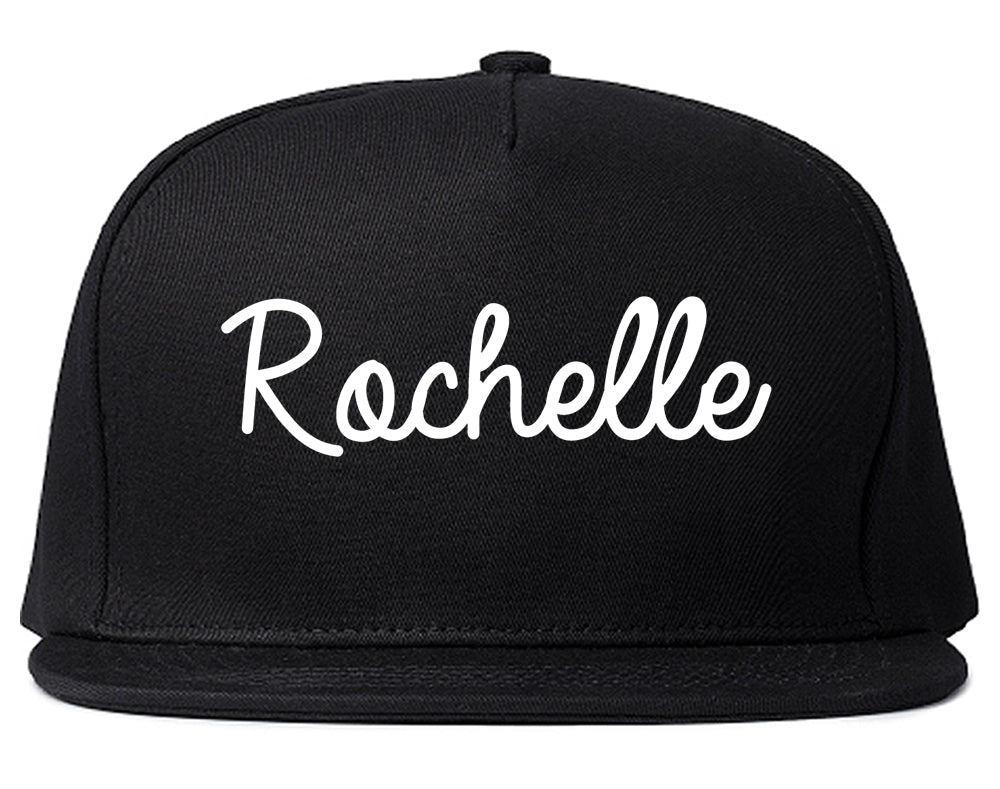 Rochelle Illinois IL Script Mens Snapback Hat Black