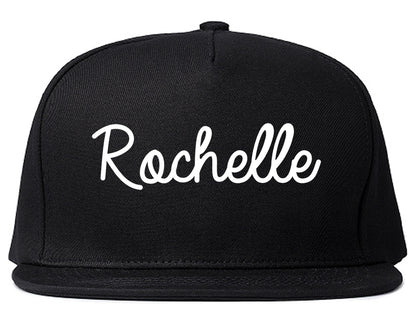 Rochelle Illinois IL Script Mens Snapback Hat Black