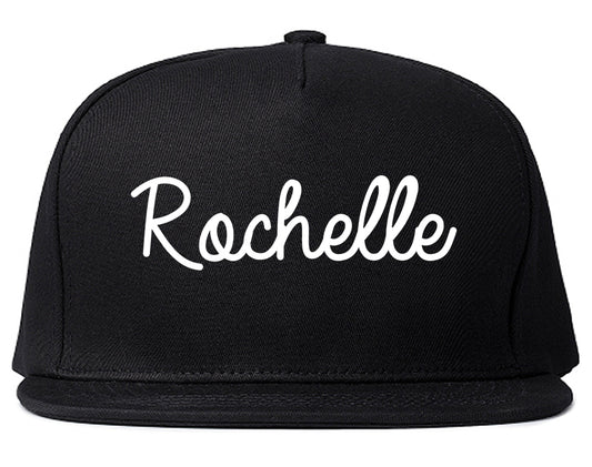 Rochelle Illinois IL Script Mens Snapback Hat Black