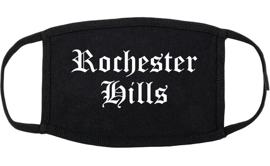 Rochester Hills Michigan MI Old English Cotton Face Mask Black