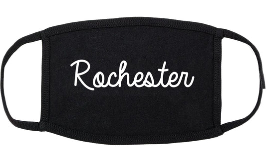 Rochester Indiana IN Script Cotton Face Mask Black