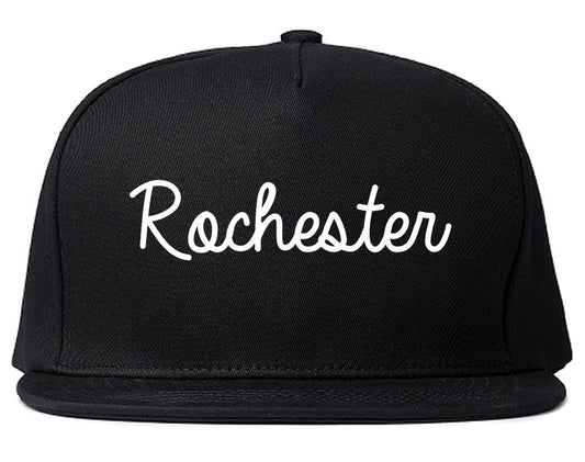 Rochester Indiana IN Script Mens Snapback Hat Black