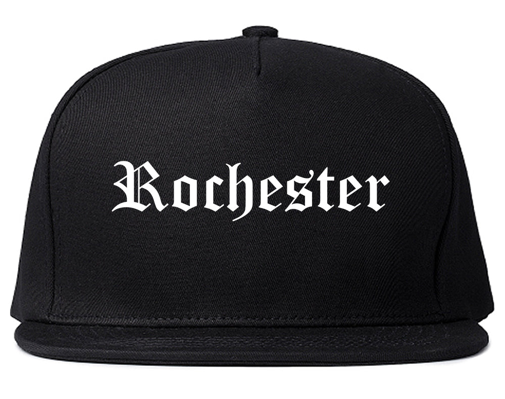 Rochester Michigan MI Old English Mens Snapback Hat Black