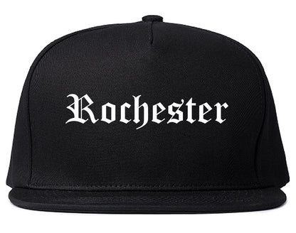 Rochester New York NY Old English Mens Snapback Hat Black