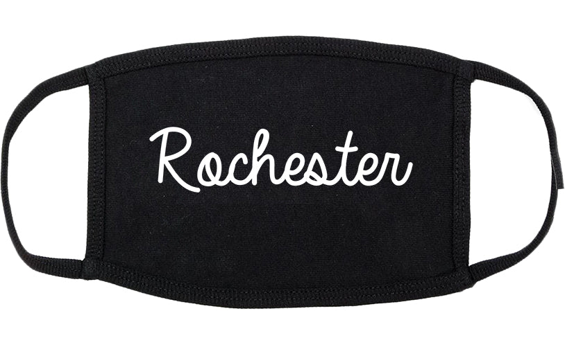 Rochester New York NY Script Cotton Face Mask Black